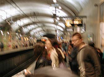 motion blur at metro station in Paris